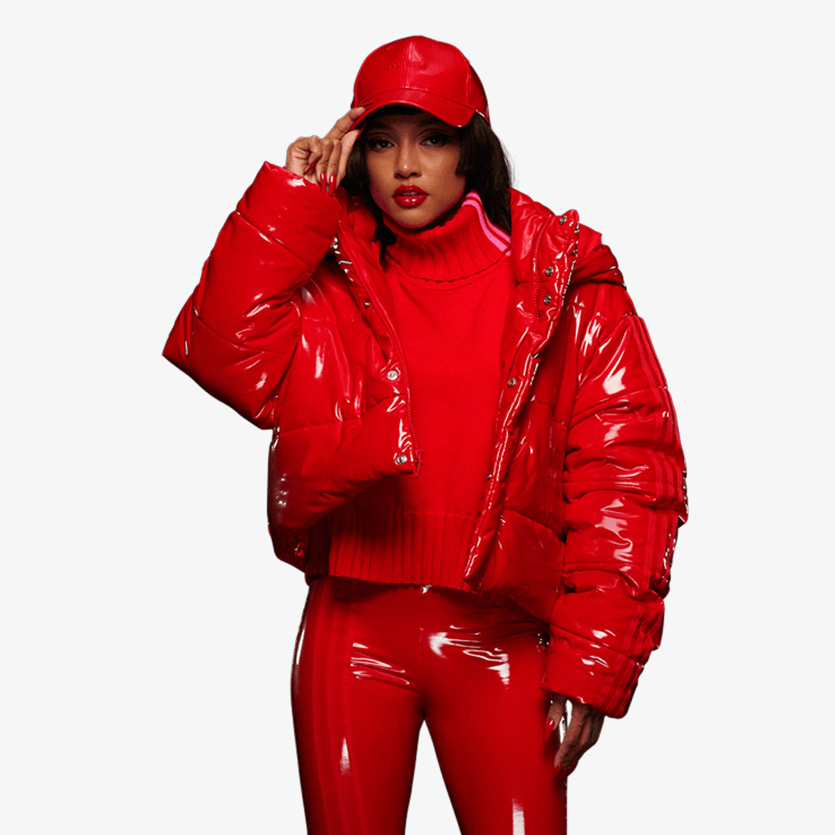 Ivy park vinyl puffer jacket top