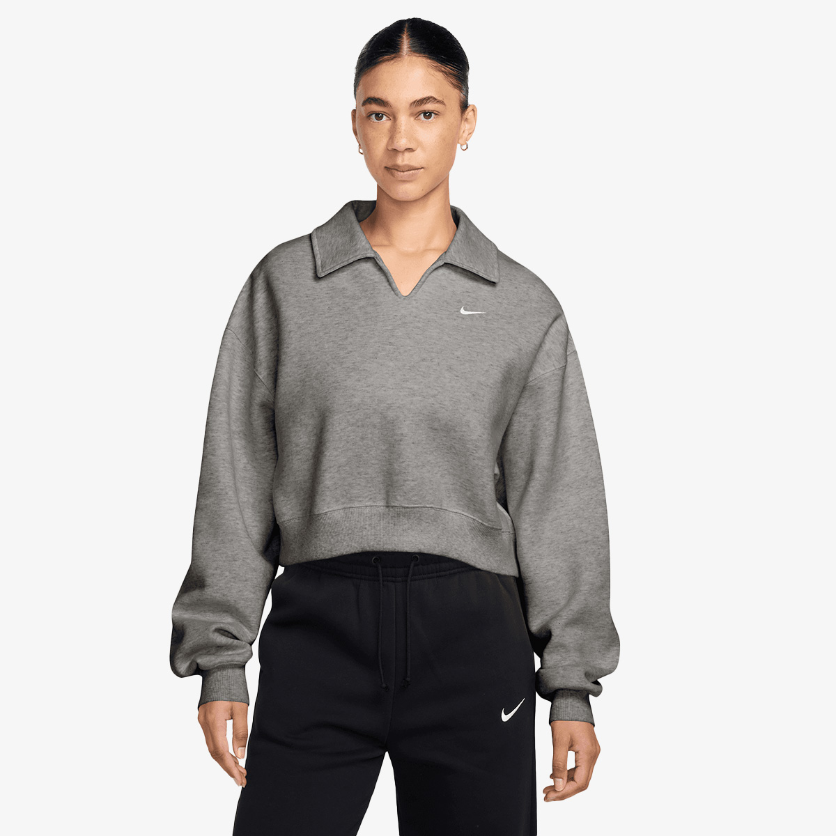NIKE Dukserica W NK STDO FLC MW OS CRP POLO