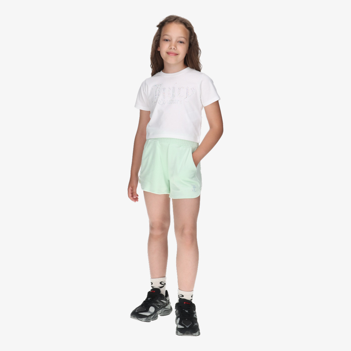 JUICY COUTURE Trenerka Shirred Waist Velour Short & Baby