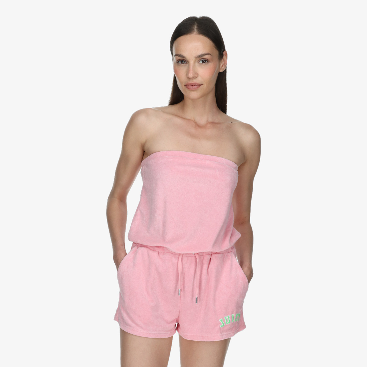 JUICY COUTURE Šorc Bandeau Drawstring Romper
