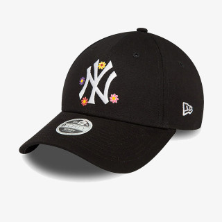 NEW ERA Kačket WMNS FLOWER 9FORTY NEYYAN  BLKWHI 