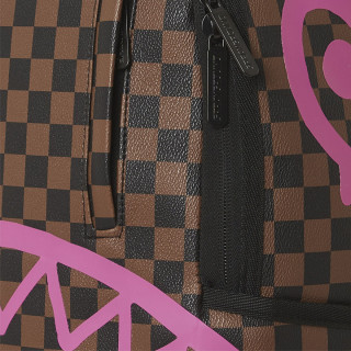 SPRAYGROUND Ranac PINK DRIP BROWN CHECK DLX BACKPACK 