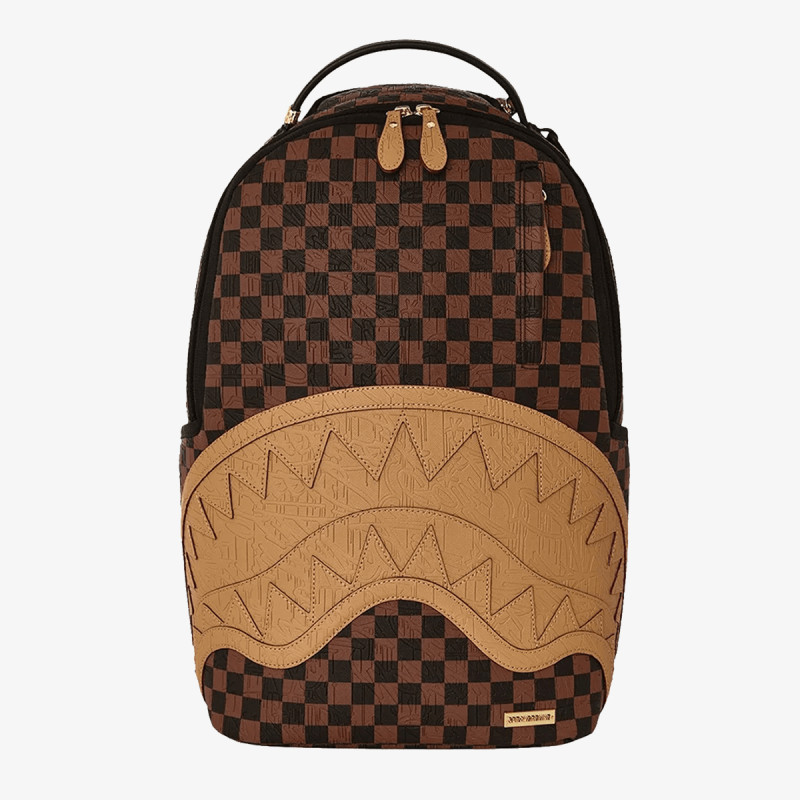 SPRAYGROUND Ranac EMBOSSED CHECK BROWN BACKPACK 