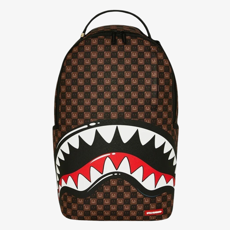 SPRAYGROUND Ranac SHARKS IN PARIS WTF BUBBLE BROWN CHECK B 