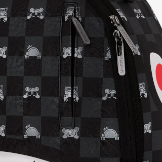 SPRAYGROUND Ranac GRAY PEEKING CHARACTER CHECK BACKPACK 
