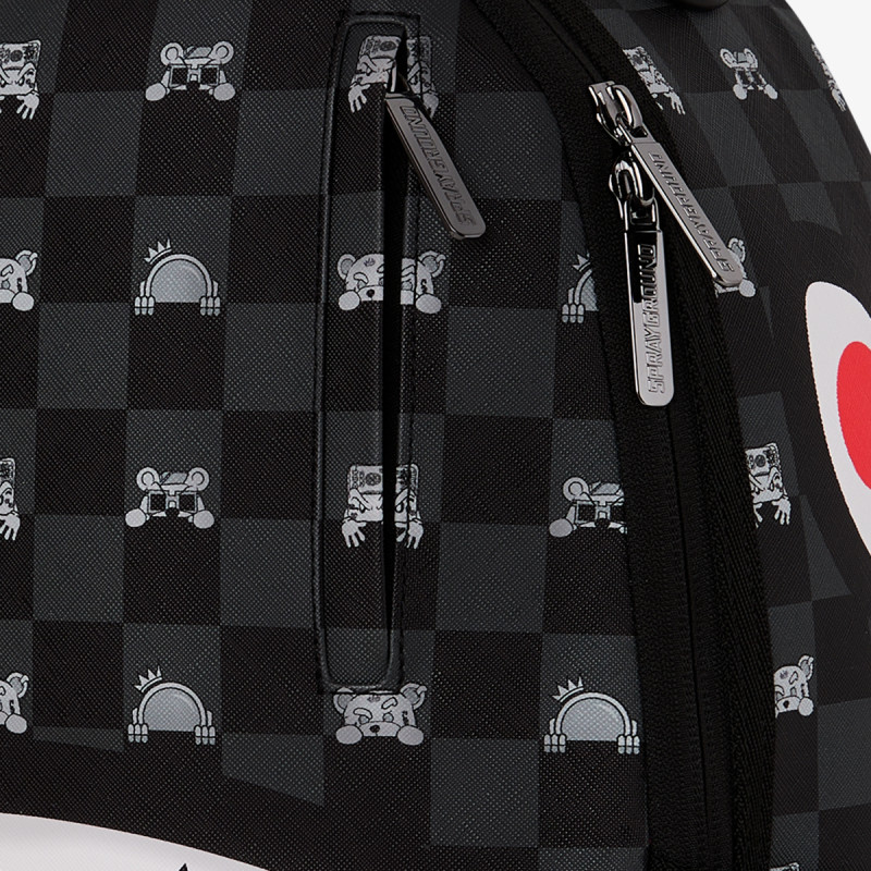SPRAYGROUND Ranac GRAY PEEKING CHARACTER CHECK BACKPACK 
