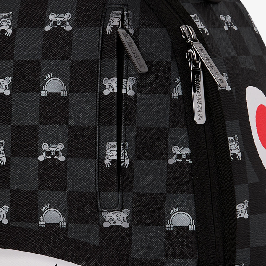 SPRAYGROUND Ranac GRAY PEEKING CHARACTER CHECK BACKPACK 