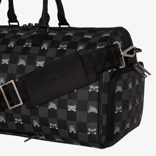 SPRAYGROUND Ranac GRAY PEEKING CHARACTER CHECK DUFFLE 