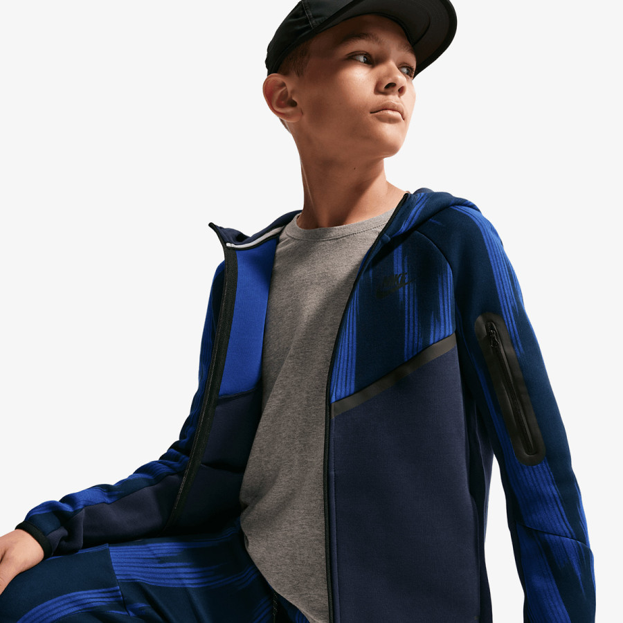 NIKE Dukserica B NSW TCH FLC FZ AOP 