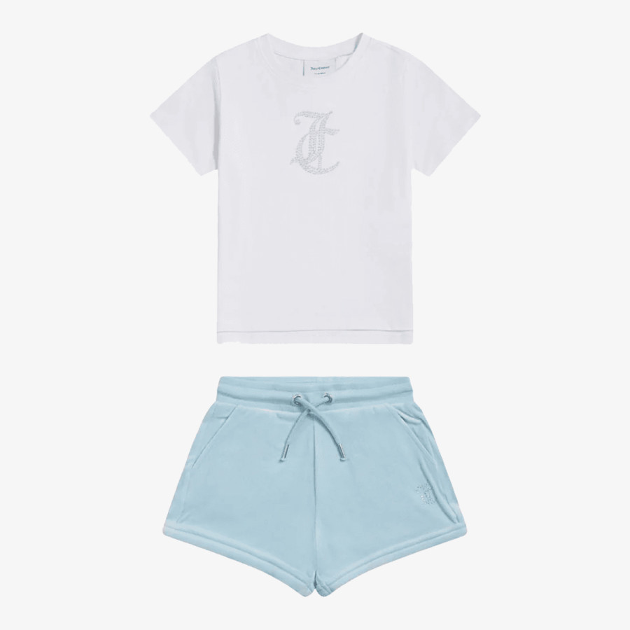 JUICY COUTURE Trenerka JC Logo Tee & Velour Short Set 