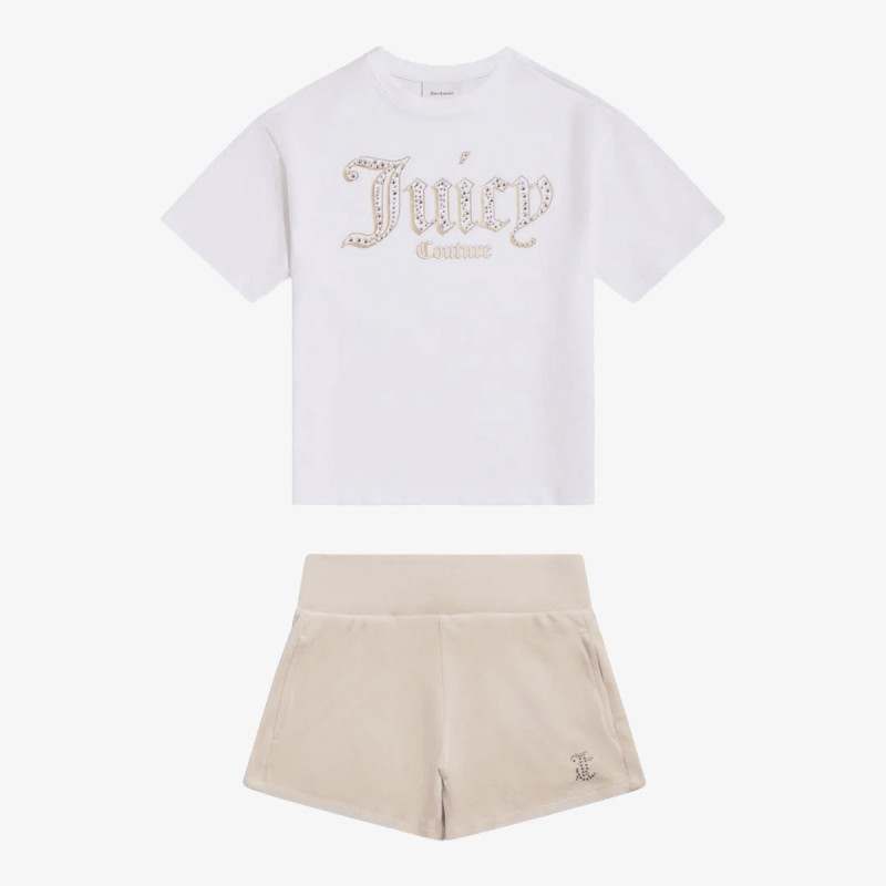 JUICY COUTURE Trenerka Oversize Tee & Velour Short Set 