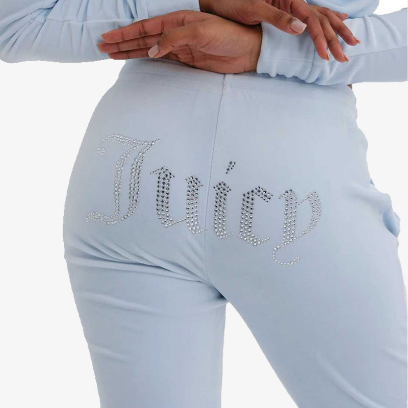 JUICY COUTURE Donji deo trenerke VELOUR TRACK PANT WITH DIAMANTE BRANDIN 