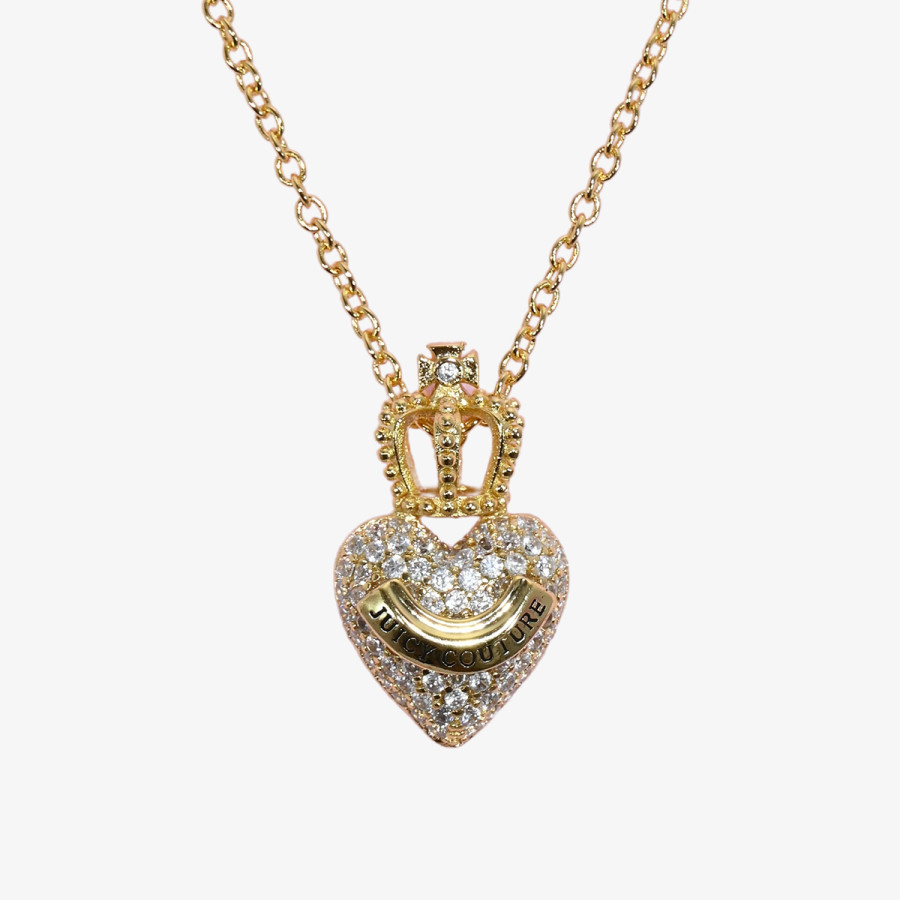 JUICY COUTURE OGRLICA JUICY CROWN HEART SHORT NECKLACE IN GOLD 