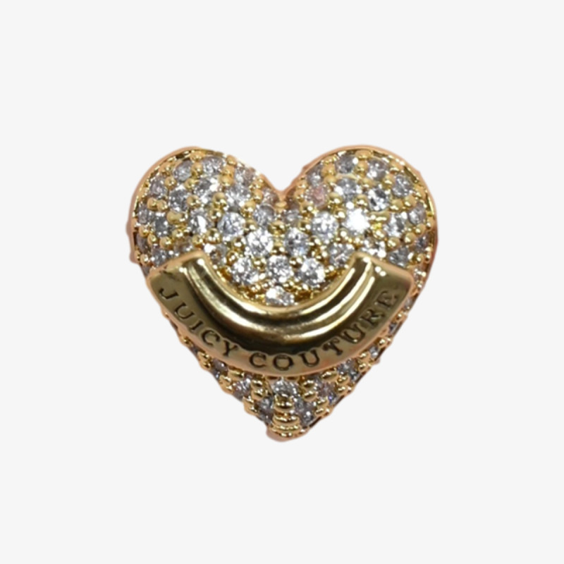JUICY COUTURE MINĐUŠE JUICY PAVE HERITAGE HEART STUD EARRINGS 