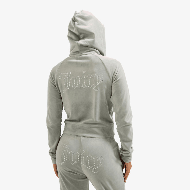 JUICY COUTURE Dukserica MADISON OUTLINE HOODIE WITH DIAMANTE BRA 