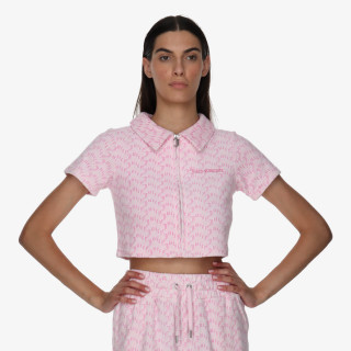 JUICY COUTURE Majica TOWELLING SHIRT WITH MONOGRAM PRINT 