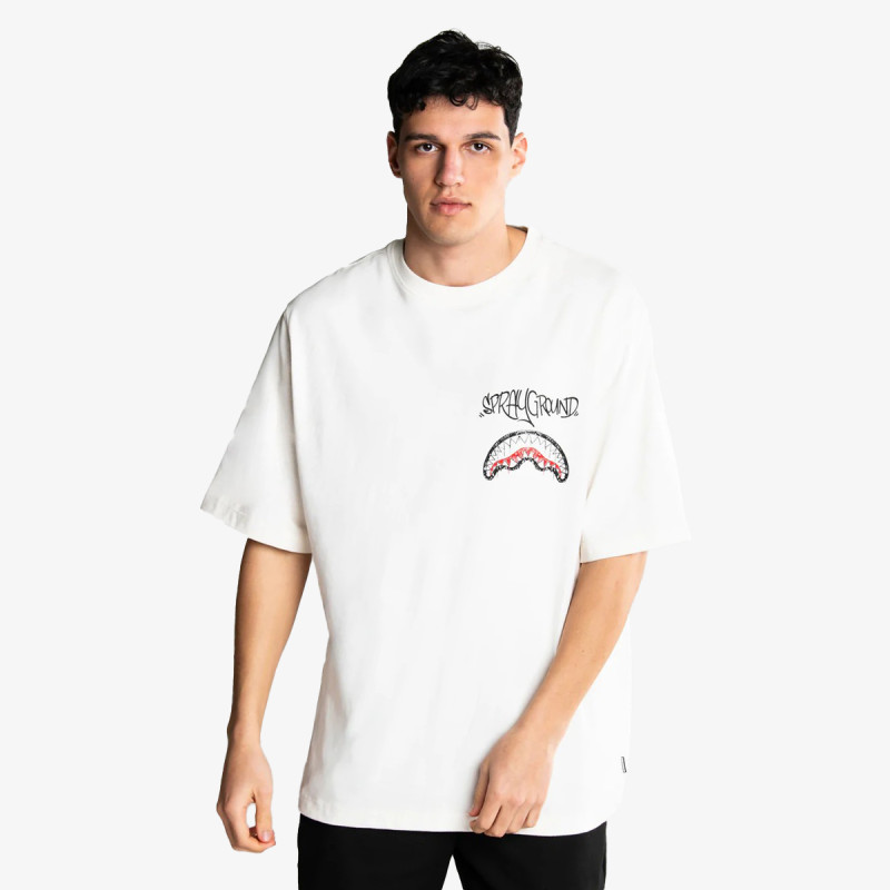 SPRAYGROUND Majica DIABLO BEAR DOODLE OVER T-SHIRT IVORY 