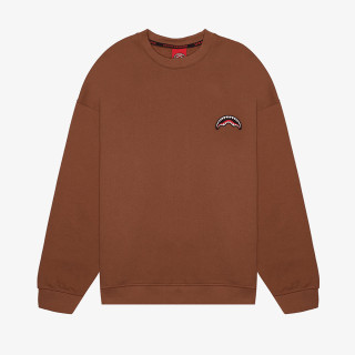 SPRAYGROUND Dukserica BLOCK PARTY CREWNECK BROWN