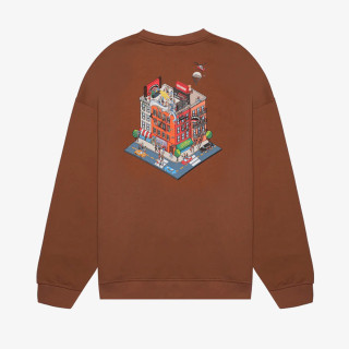 SPRAYGROUND Dukserica BLOCK PARTY CREWNECK BROWN