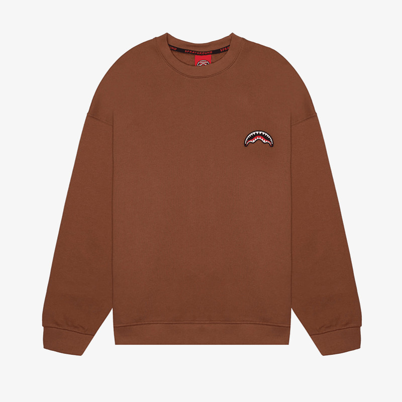 SPRAYGROUND Dukserica BLOCK PARTY CREWNECK BROWN