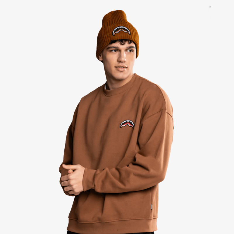 SPRAYGROUND Dukserica BLOCK PARTY CREWNECK BROWN