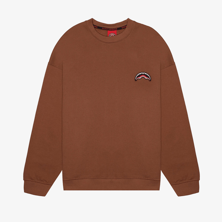 SPRAYGROUND Dukserica BLOCK PARTY CREWNECK BROWN