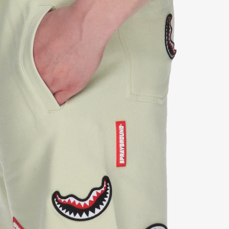 SPRAYGROUND Šorc SHARK PATCHES SHORTS SAGE 