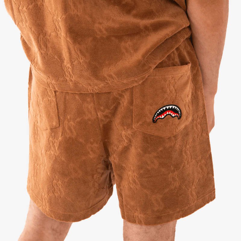 SPRAYGROUND Šorc ALL THE MONEY SHORTS BROWN 