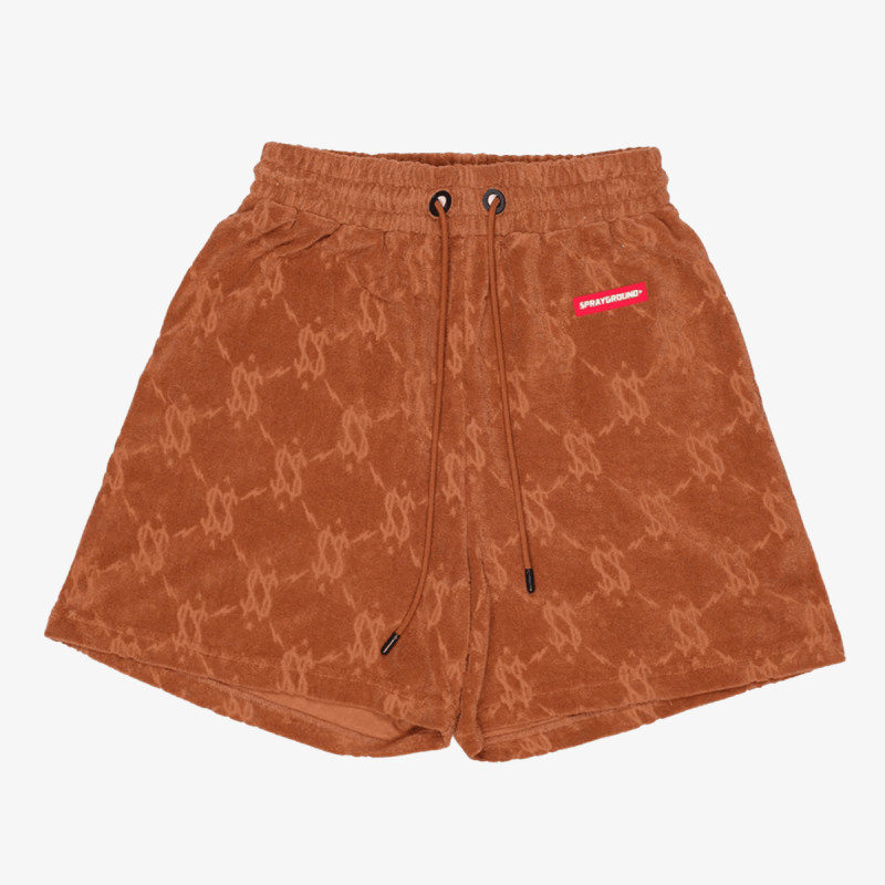 SPRAYGROUND Šorc ALL THE MONEY SHORTS BROWN 