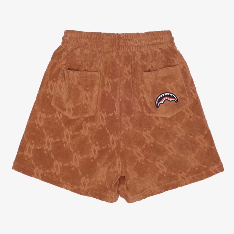 SPRAYGROUND Šorc ALL THE MONEY SHORTS BROWN 