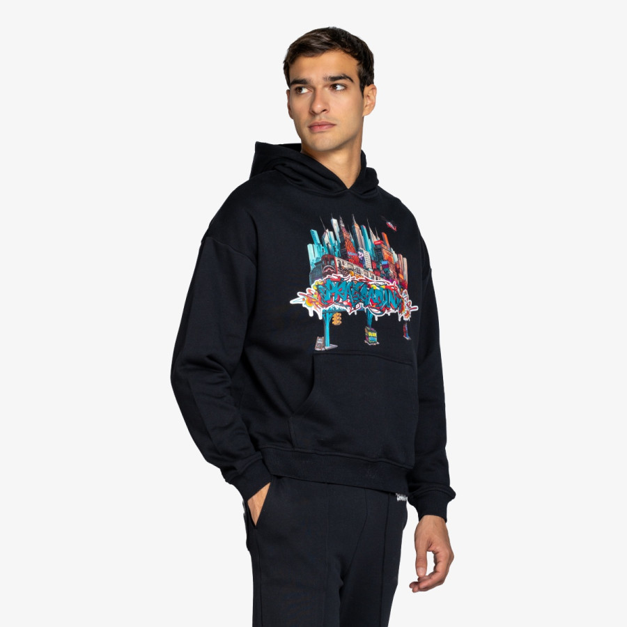 SPRAYGROUND Dukserica CITY SKYLINE COMFY HOODIE BLK 
