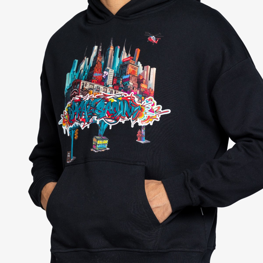 SPRAYGROUND Dukserica CITY SKYLINE COMFY HOODIE BLK 
