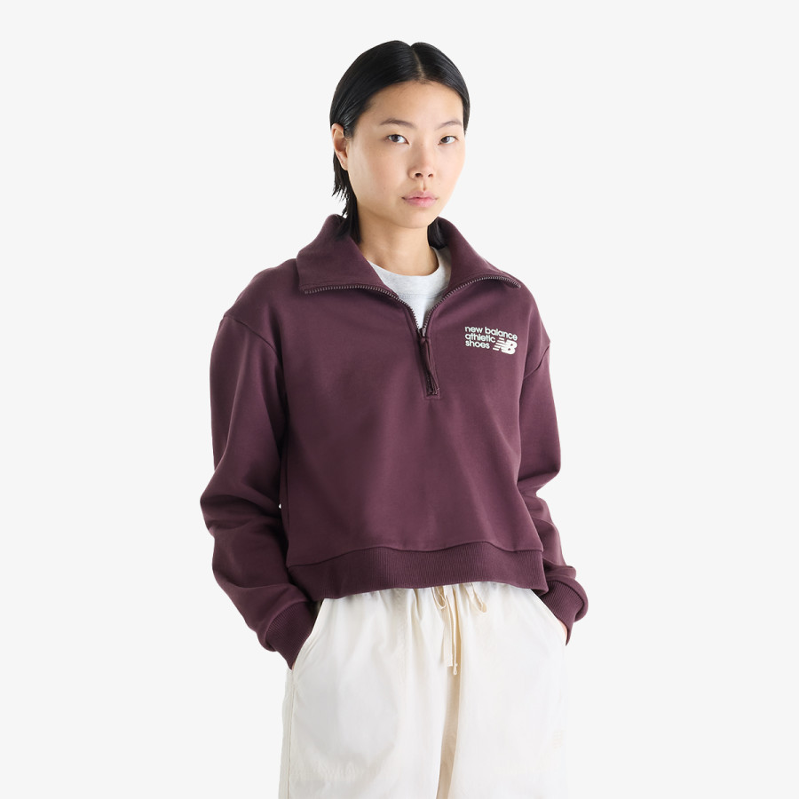 NEW BALANCE Dukserica Athletics Premium Logo Oversized Half Zi 