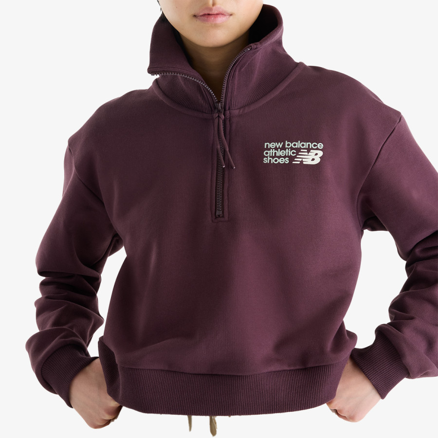 NEW BALANCE Dukserica Athletics Premium Logo Oversized Half Zi 